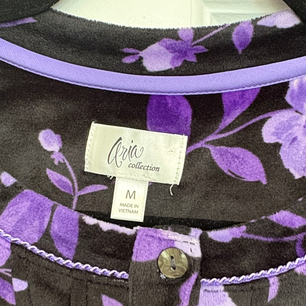 Super Soft Aria Collection Purple Floral‎ House Dress/Robe - Picture 2 of 8